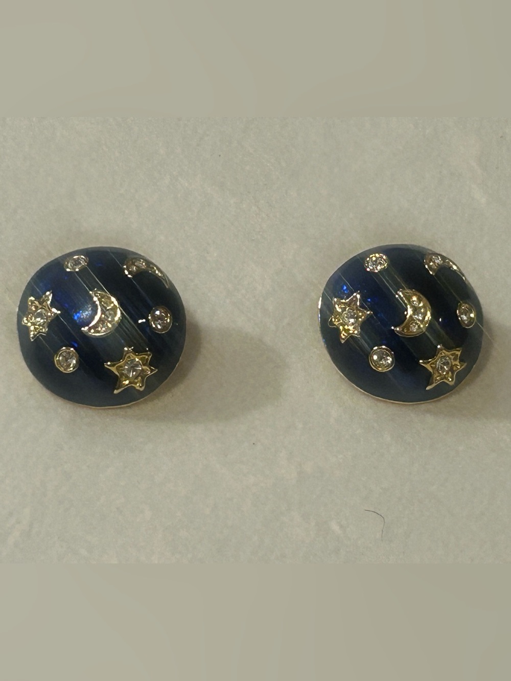 Vintage Celestial Dome Earrings- Clip On
